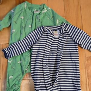 Hanna Andersson Navy and White Striped Onesie